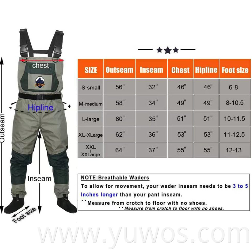 Mens Womens Breathable Waterproof Wader